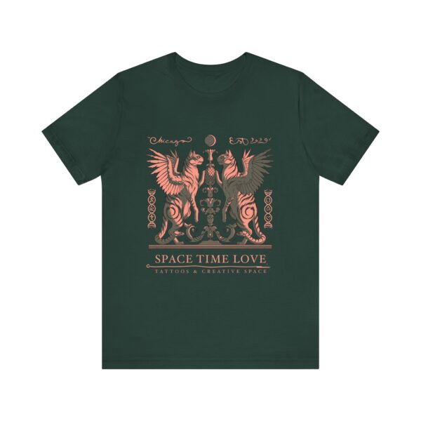 Feline Guard of the Pine Cone" 2025 Space Time Love T-shirt by An Aquarian Realm - Image 5